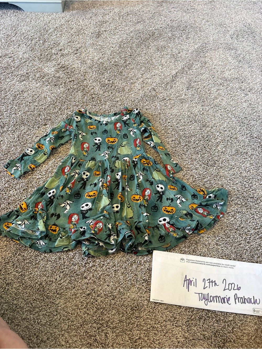 Posh peanut nightmare before Christmas inky winter twirl dress size 2T EUC